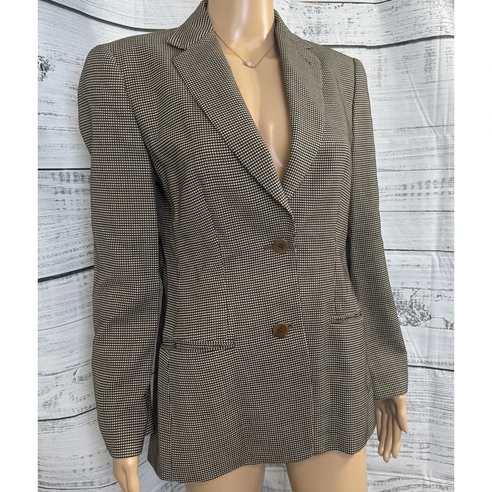 VTG Giorgio Armani 100% Wool Houndstooth A Milano Borgonuovo 21 Blazer Jacket 42